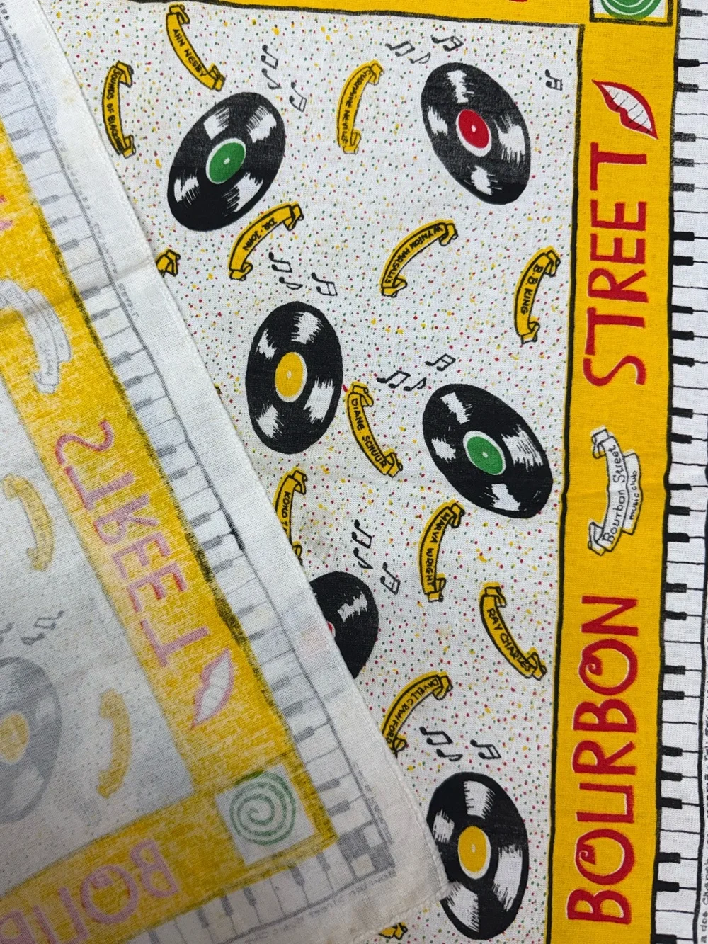 Vintage Bourbon Street New Orleans Printed Tea Towel Kitchen Towel Souvenir